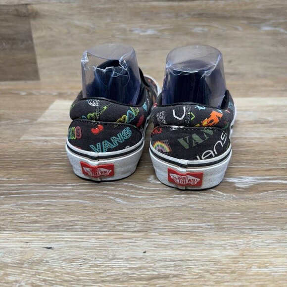 Vans Black Logo Slip On Classic Sneakers Women's Size 7.5 - Picture 3 of 5